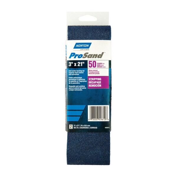 Norton Abrasives 3 in. W, 21 In. L, Coated, Zirconia Alumina, 50 Grit, Coarse 7660702227 - main